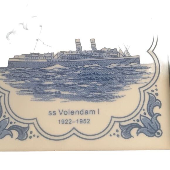 Vintage Holland America Line Delft SS Volendam I Ceramic Tile Coaster Cruise - Picture 5 of 7